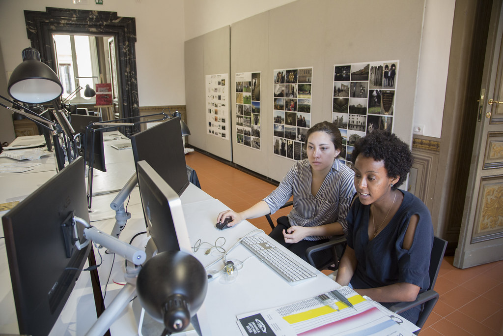 Students in one of the architecture studios.