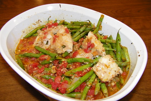 Baked Ocean Perch with Green Beans