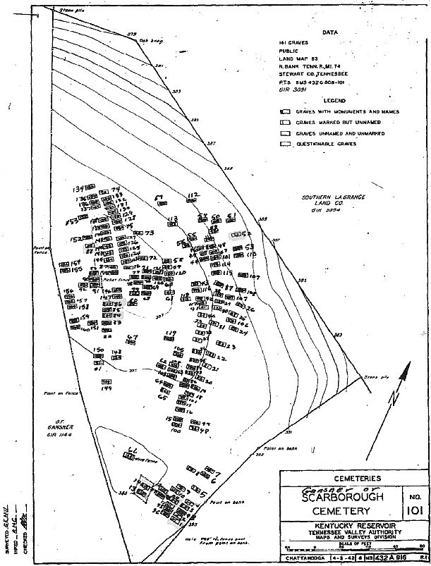 Bomar Hill Cemetery Map Pre-Disinterment