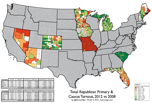 2008-2012 Republican Primary Turnout v1