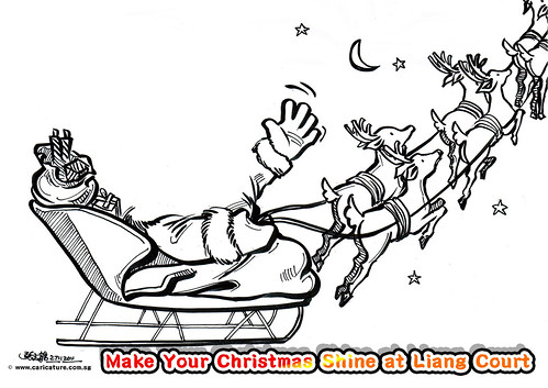 Reindeer Christmas caricature template for Liang Court
