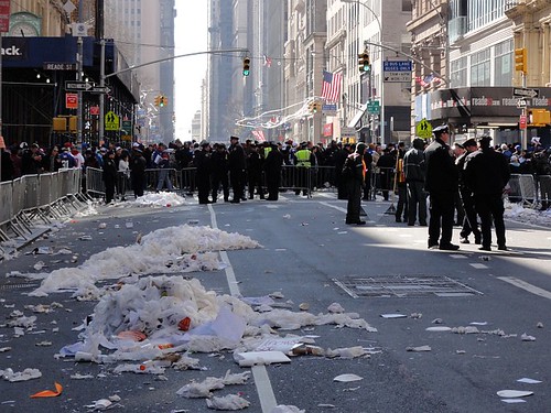 New York Giants Homecoming parade litter