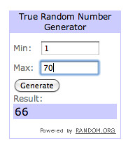 Screenshot of Random Number Generator