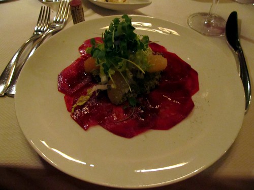 Red Beet Carpacio - Dinner at the Windsor Arms