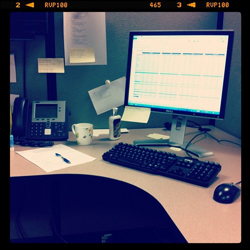 11:30 am. I'll be working all day...here, in my minimalist cube.