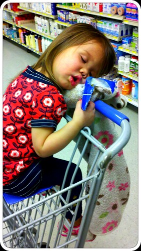 Fell asleep grocery shopping.