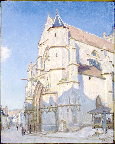 Alfred Sisley - The Church of Moret, Evening [1894] by Gandalf's Gallery