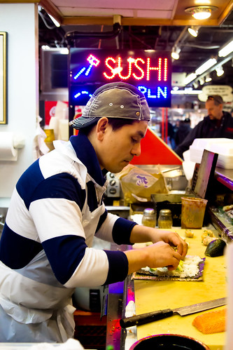 Andy hard at work at Andy's Sushi Bar