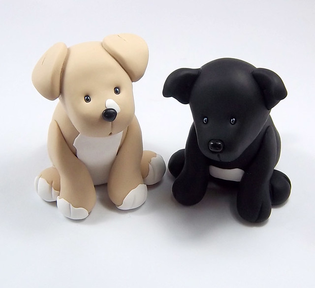 Custom order for a wedding cake topper with two puppies