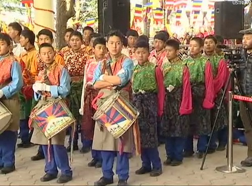 Tibetan National Uprising Day, Drummers and Dancers by Wonderlane