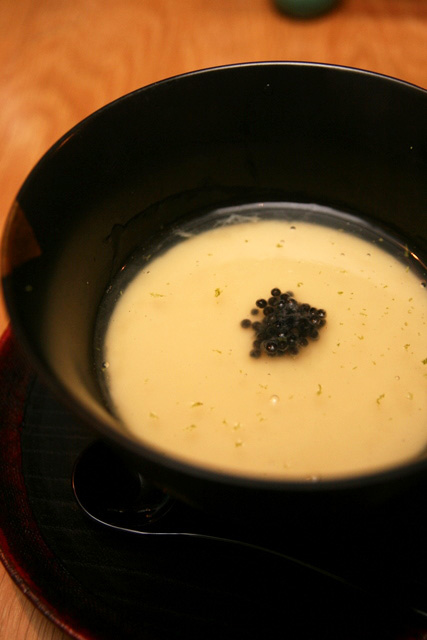Yurine (Lily Root/Bulb) chawanmushi with caviar