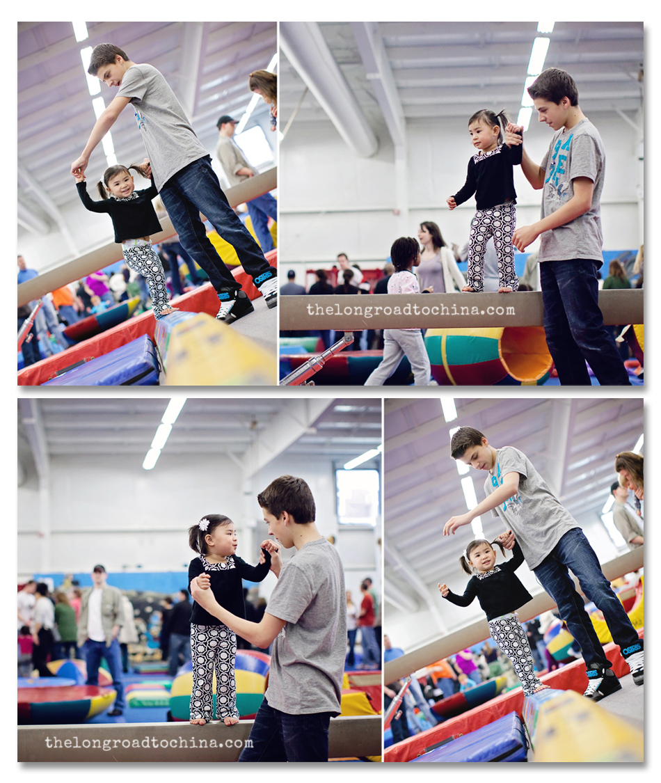 Balance Beam Walking With My Big Brother COLLAGE