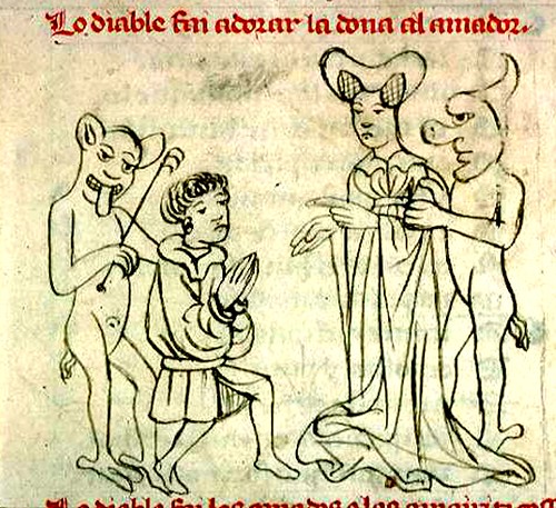 Devils. Breviari d'amor. 14th cent. France. MS 1351.  Bib Mun de Lyon by tony harrison
