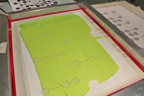 little pods - screen printing - lime