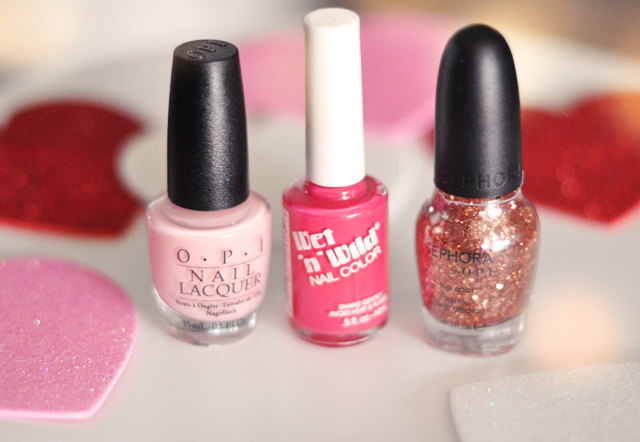 pink nail polishes for vday Here's what I used