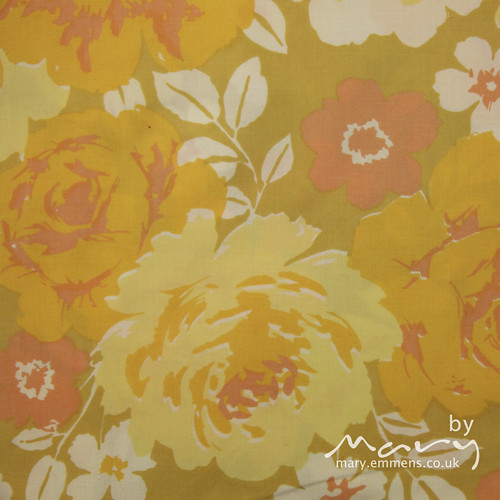 Vintage sheet - orange/yellow floral
