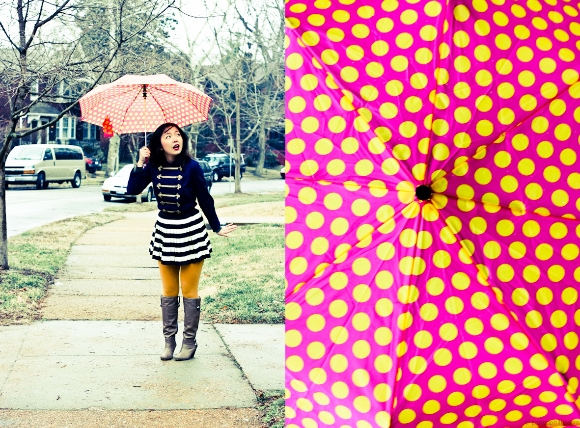 vintage polka dot umbrella