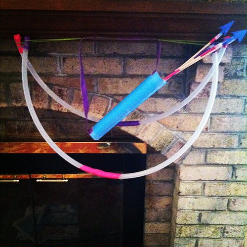 Hunger Games insured bow and arrow set. Hand made by Hannah #diy #hungergames #11yearsold by benjaminrickard