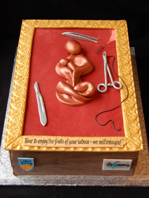 Obstetrics Retirement cake - front view