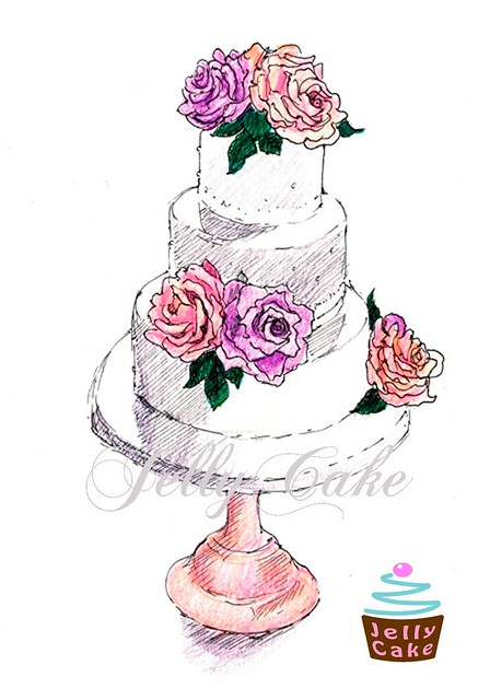 Dusky Blooms Wedding Cake Drawing We met up again with Sarah Godsill at The