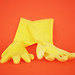 yellow latex gloves