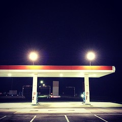 Night driving #fuelstation #station #esso #night #light #empty #igersfrance #road