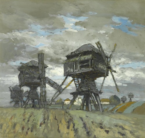 Konstantin Gorbatov - Windmills [1911] by Gandalf's Gallery