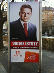 Wahlplakat für Robert Fico zu den Parlamentswahlen in der Slowakei