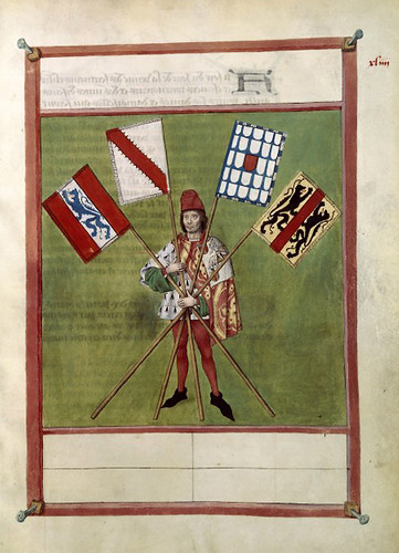015-Le libre des tournois…1460- René d’ Anjou--Français 2692, fol. 44-cartel de los jueces narradores