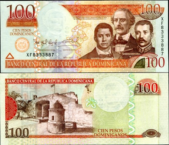 100 Pesos Oro Dominikánska Republika 2011
