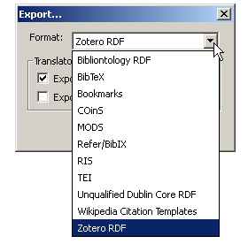 Export file type