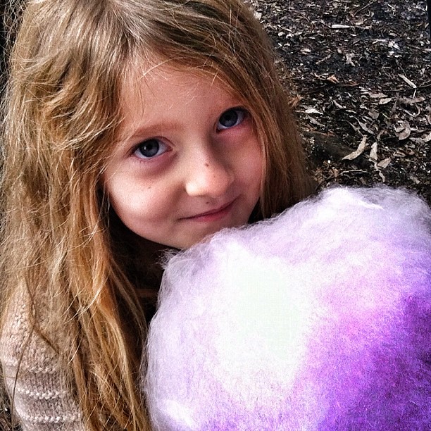 Ahh fairy floss - nothing like eating something bigger than your own head. #fairyfloss