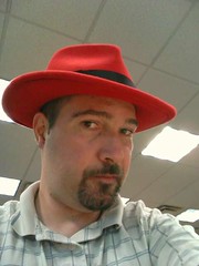 Picture wearing my Red Hat fedorahat.