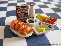 Dollhouse Miniature Croissants Breakfast Set