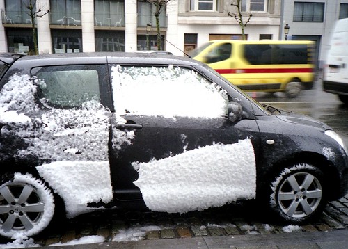 Black Car / White Snow by Spotmatix