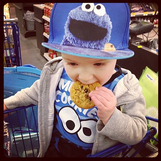 The cookie monster hard at work!