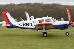 G-AZWS - 1969 build Piper PA-28R-180 Cherokee Arrow, arriving at the 2012 Microlight Trade Fair