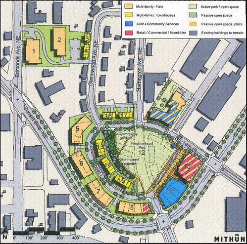 site plan for Sunset Terrace section (by: Mithun via City of Renton, Community Investment Strategy)