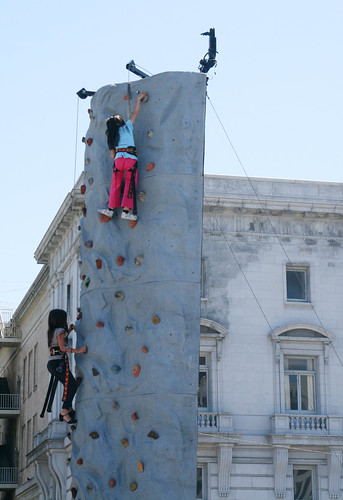 Girls Climbing the Wall
