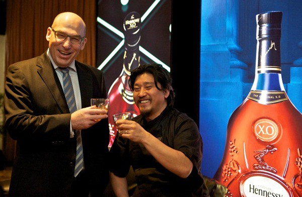 chef Edward Lee & Frederic Noyere, Managing Director of Moet & Hennessy Diageo.