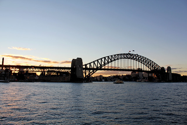 Harbour bridge at sunset