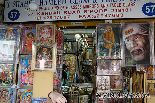 A shop selling images of Hindi Gods and Goddesses 
