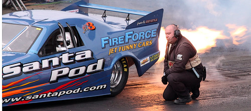 Santa Pod FireForce Jet Funny Car (It does what it says on the side of the car!) by Gordon Calder