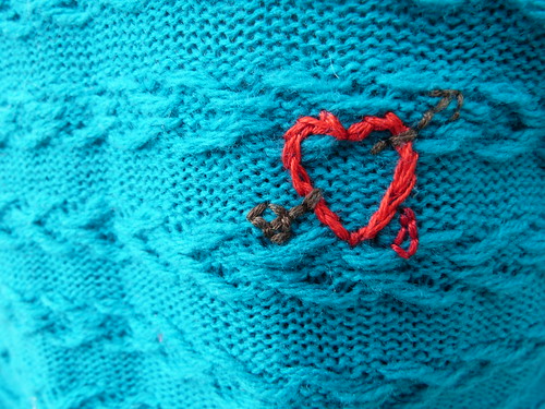 Hand-Embroidered Bleeding Heart