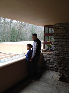 father & son at fallingwater