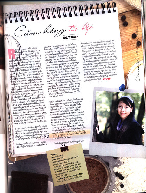 Savoury Days and me on 2!Đẹp Magazine (June 7, 2012)
