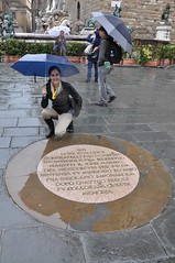 The plaque commemorating Savonarola’s execution in Florence