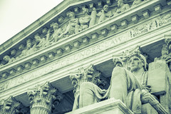 Figurines on the US Supreme Court building