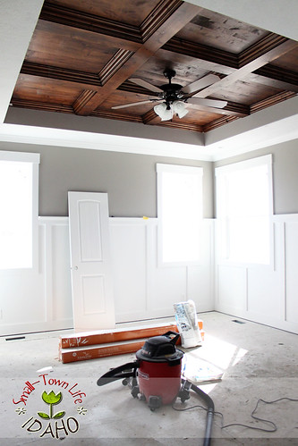 Master Bedroom Wood Coffered Ceiling