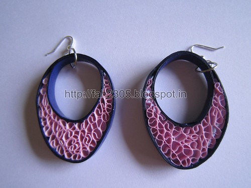 Handmade Jewelry - Beehive Quilling Paper Earrings (Blue-Pink) (1) by fah2305